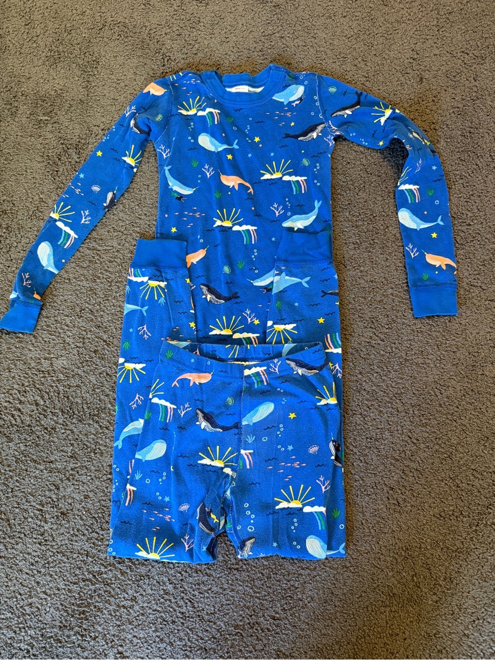 Hanna Andersson features the Whales + Narwhals print long john pajamas 10